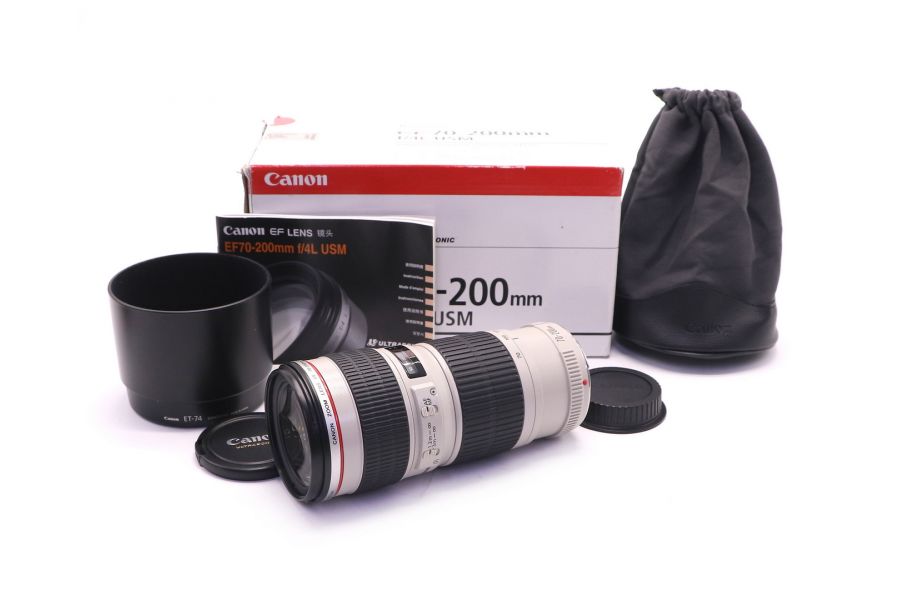 Цифровой Canon EF 70-200mm f/4L USM в упаковке
