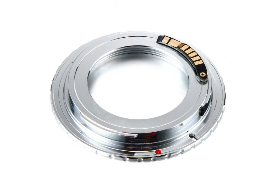 Переходник М42 - Canon EOS серебряный с чипом