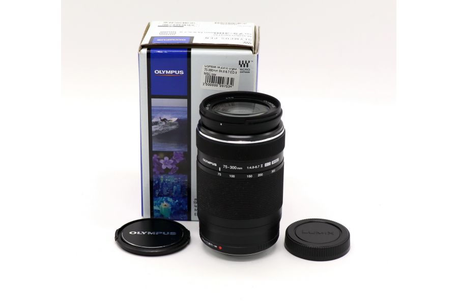 Olympus M.Zuiko Digital 75-300mm f/4.8-6.7 ED II MSC в упаковке