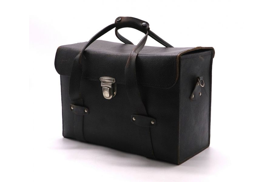 Кофр кожаный черный для фототехники (Russia, 1999)