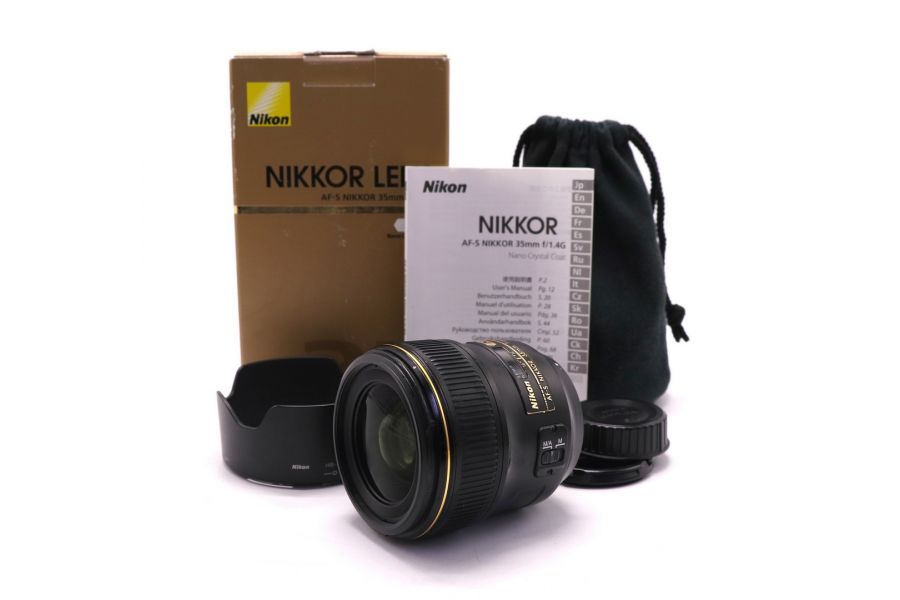 Объектив Nikon 35mm f/1.4G AF-S Nikkor в упаковке