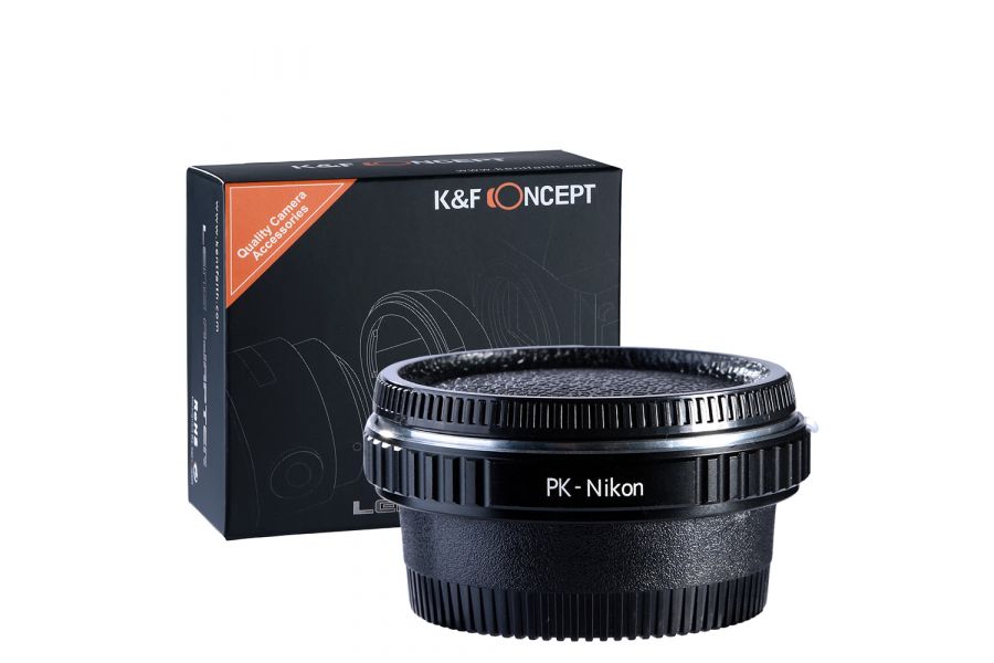 Переходник Pentax K - Nikon F с линзой K&F Concept механический