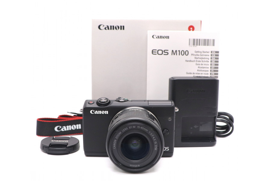Камера Canon EOS M100 black kit в упаковке
