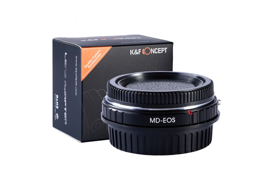 Переходник Minolta MD - Canon EOS с линзой K&F Concept
