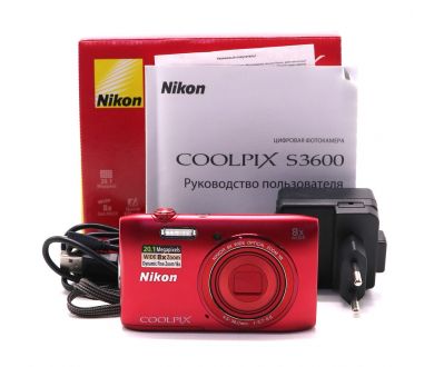 Фотоаппарат Nikon Coolpix S3600 в упаковке