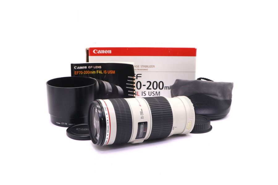 Объектив Canon EF 70-200mm f4L IS USM в упаковке