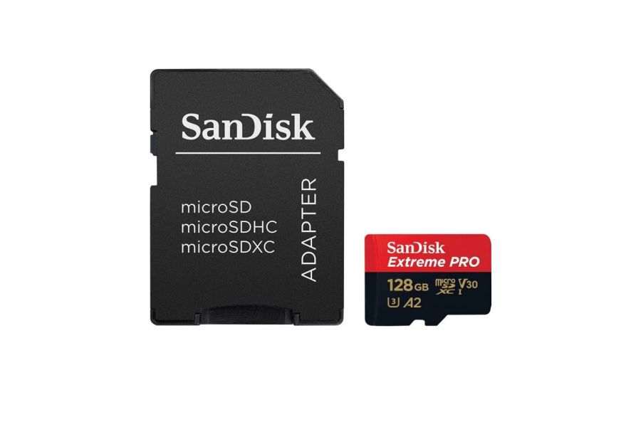 Карта памяти SanDisk 128GB Extreme PRO microSDXC UHS-I U3 V30 A2 200/90 MB/s