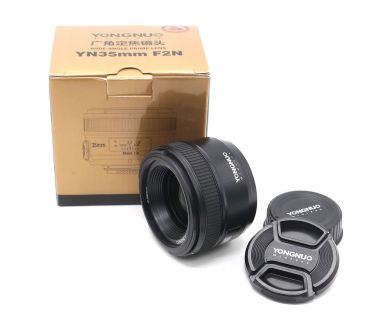 Объектив YongNuo AF 35mm f/2 Nikon F в упаковке