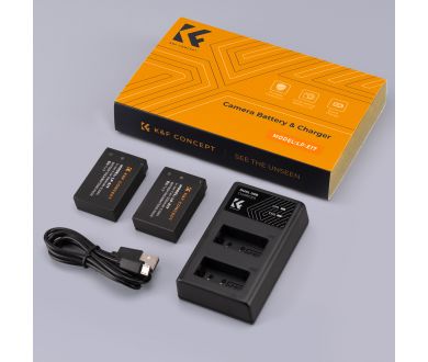 Зарядка и два аккумулятора LP-E17 K&F Concept