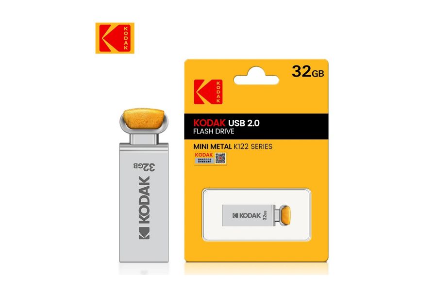 Флеш накопитель Kodak USB2.0 K122 32GB серый, с кожаным ремешком