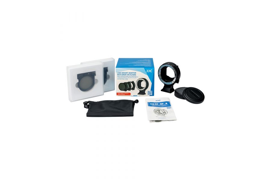 Переходник JJC EF-EOS R с CPL и ND3-500 Drop-In фильтрами, черный