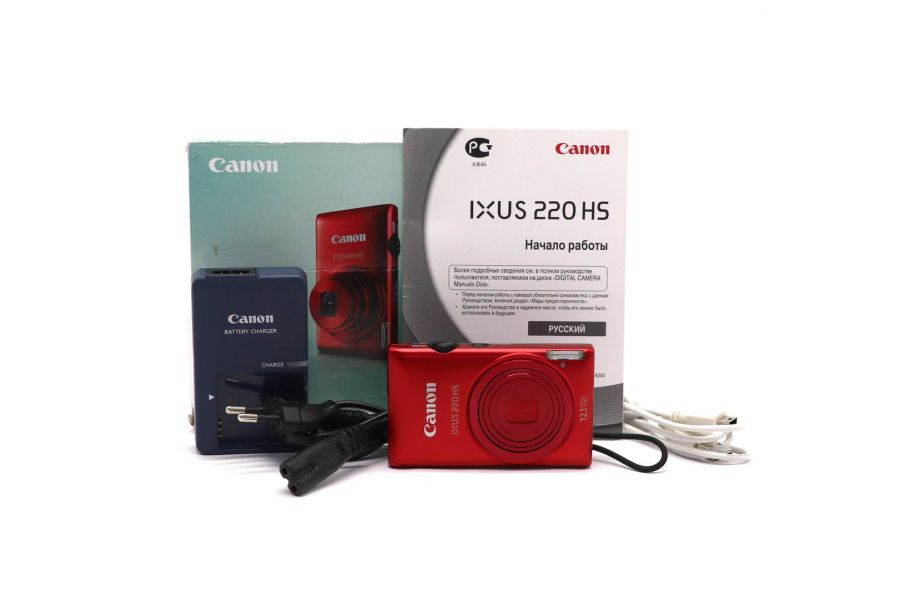 Компактная фотокамера Canon IXUS 220 HS в упаковке