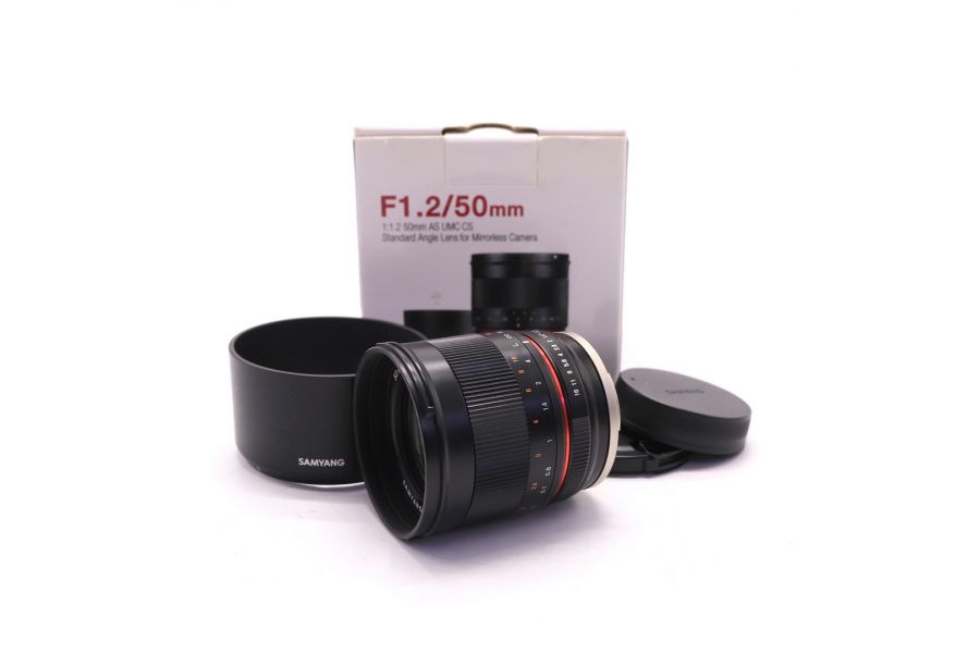 Samyang 50mm f/1.2 AS UMC CS Sony E в упаковке