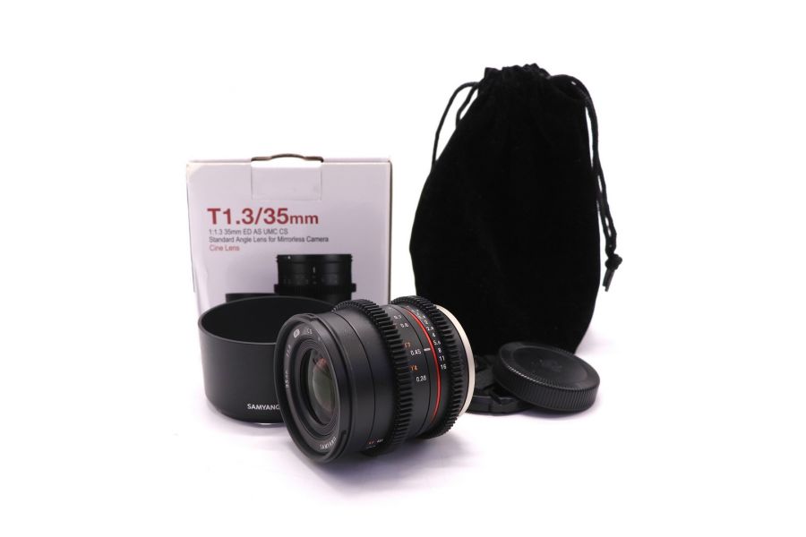 Объектив Samyang 35mm T1.3 ED Aspherical UMC CS Sony E в упаковке