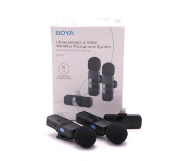 Черный петличный микрофон Boya BY-V2 в упаковке
