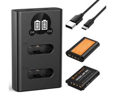 Зарядка и аккумулятор NP-BX1 1240 мАч (2 шт) K&F Concept для Sony NP-BX1