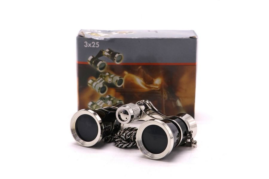 Бинокль театральный 3x25 черный в упаковке
