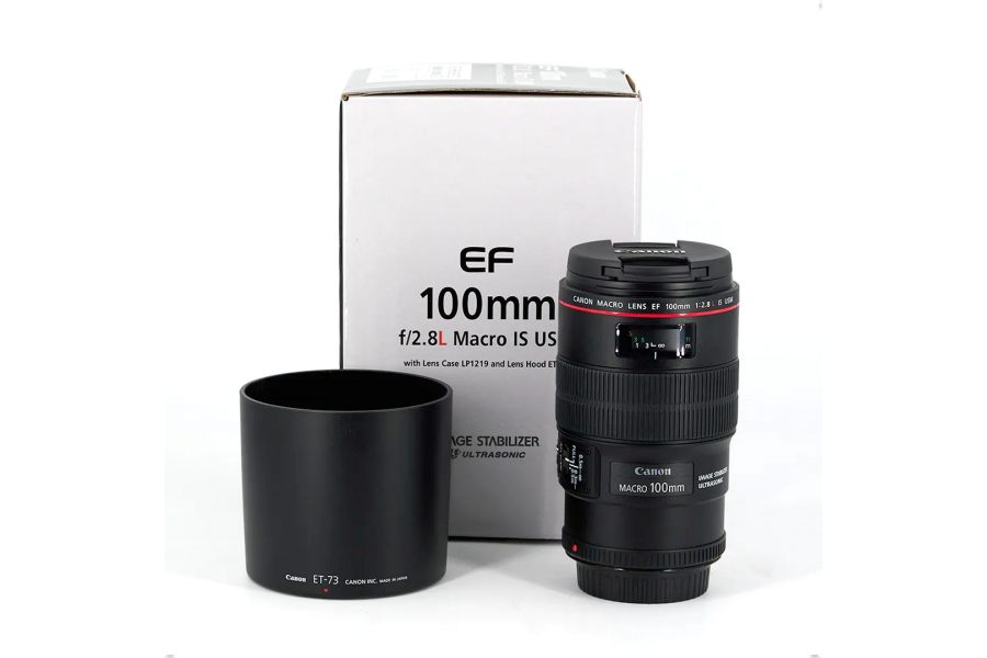 Объектив Canon EF 100mm f/2.8L Macro IS USM в упаковке