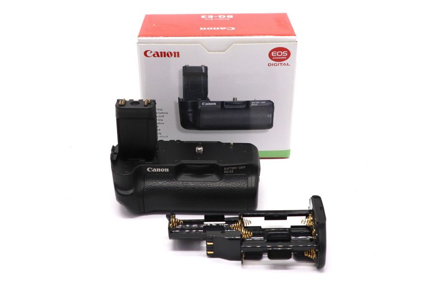 Удобная батарейная ручка Canon BG-E3 в упаковке