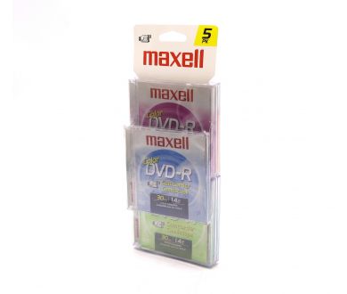 Цветные диски Maxell DVD-R Color 30 min 1.4 GB (5шт)