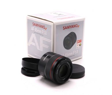 Объектив Samyang 45mm f/1.8 AF FE Sony E в упаковке