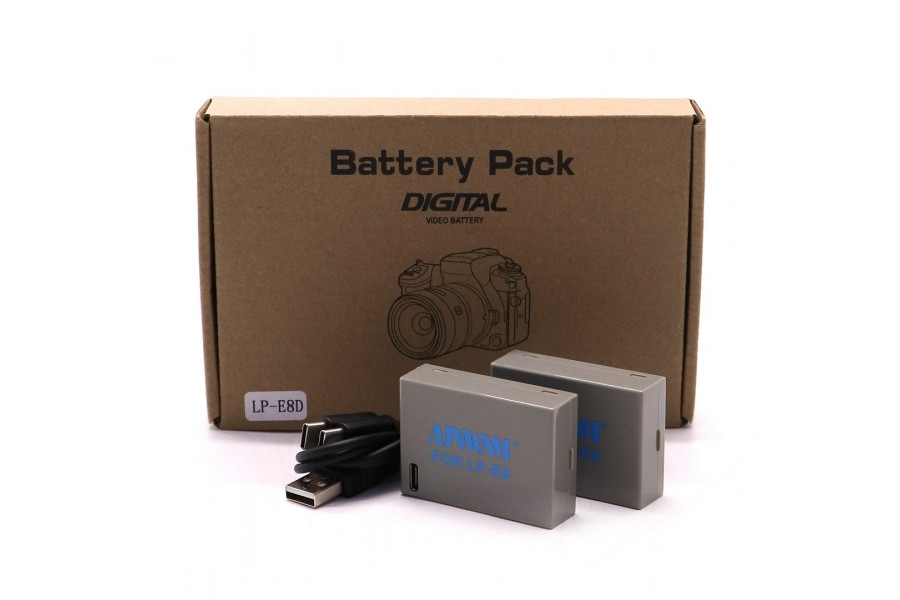 Аккумулятор LP-E8D (2 шт.) USB-C в упаковке