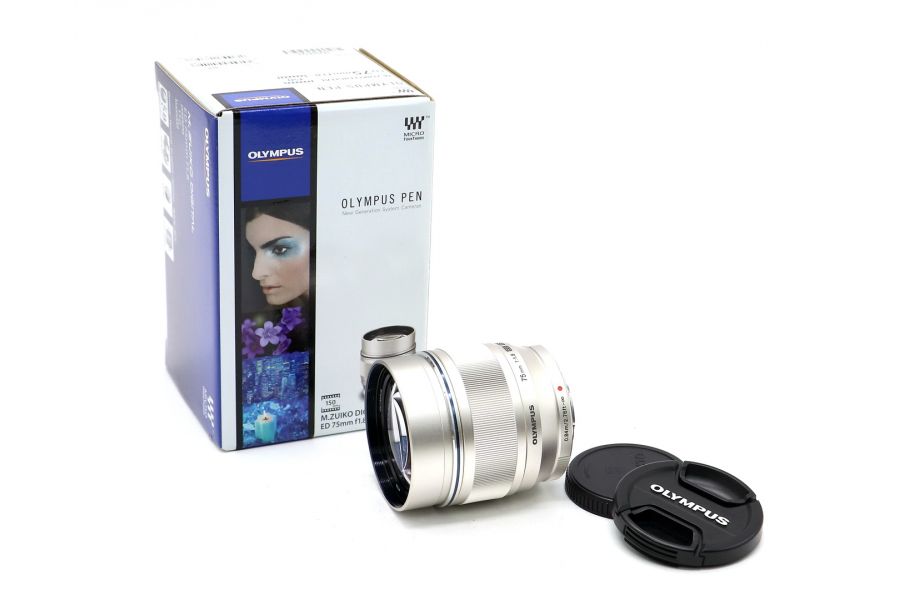Olympus M.Zuiko Digital 75mm f/1.8 ED MSC в упаковке