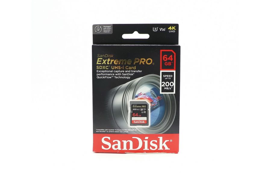 Карта памяти SD 64GB SanDisk Extreme Pro 64Gb 200MB/s