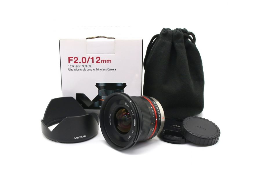 Samyang 12mm f/2.0 NCS CS в упаковке