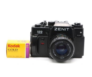 Зенит 122 kit Зенитар-М2s МС 2/50 + Фотопленка Kodak Gold