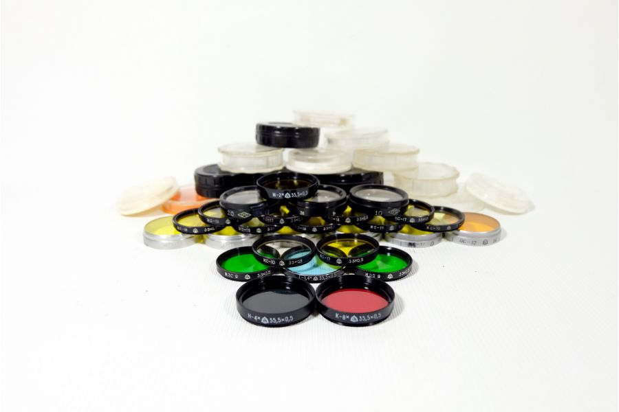 Светофильтры CCCР 33 и 35,5 мм цветные (набор 26 шт.) 