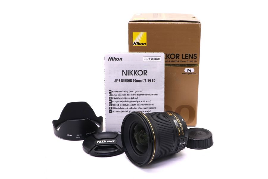 Nikon 20mm f/1.8G AF-S Nikkor в упаковке
