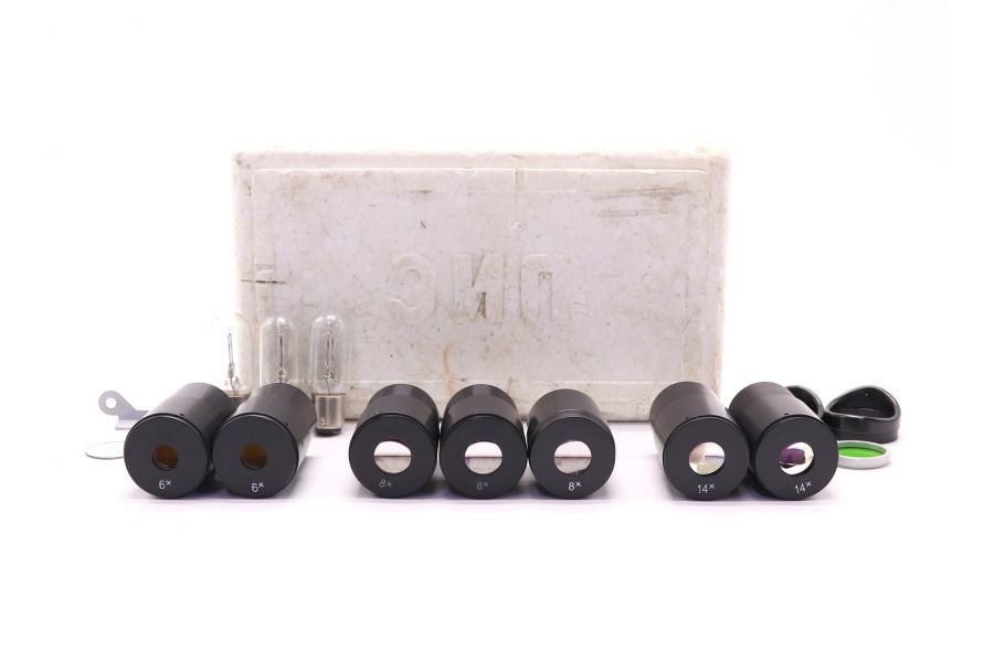 Набор окуляров для микроскопа ЗИП (СССР)