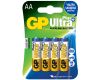 Батарейка GP Ultra Plus LR6 (AA) BL4 алкаиновая, пальчиковая