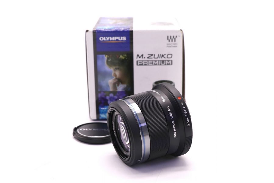 Черный Olympus Zuiko Digital 45mm F1.8 в упаковке
