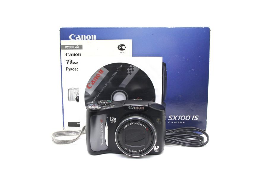 Фотокамера Canon PowerShot SX100 IS в упаковке