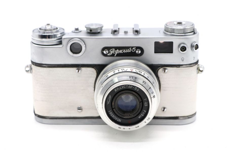Редчайший Зоркий 5 + Индустар-50 белый (КМЗ, 1958г.)