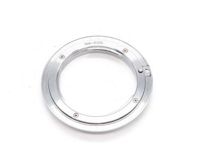 Переходник Nikon F - Canon EOS silver с чипом