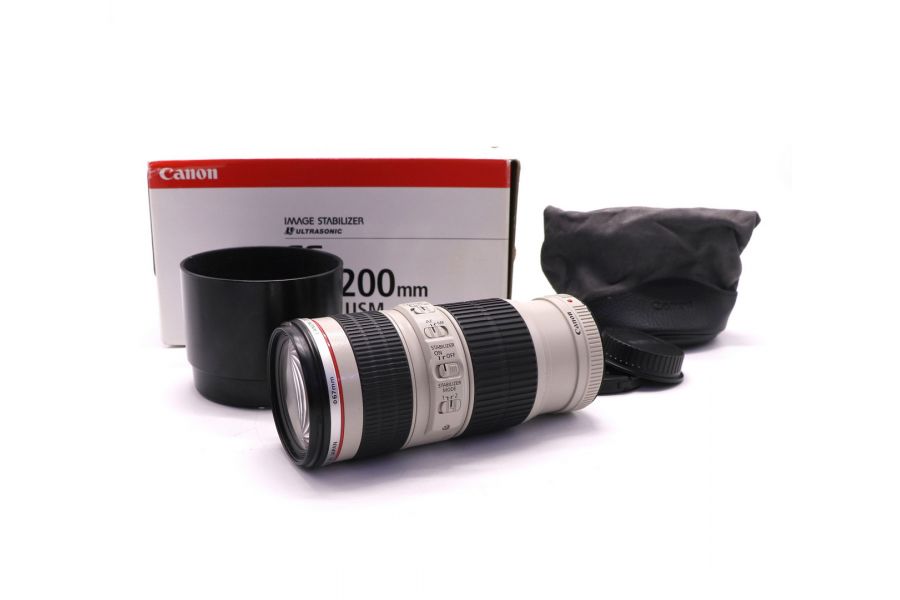 Объектив Canon EF 70-200mm f/4L IS USM в упаковке