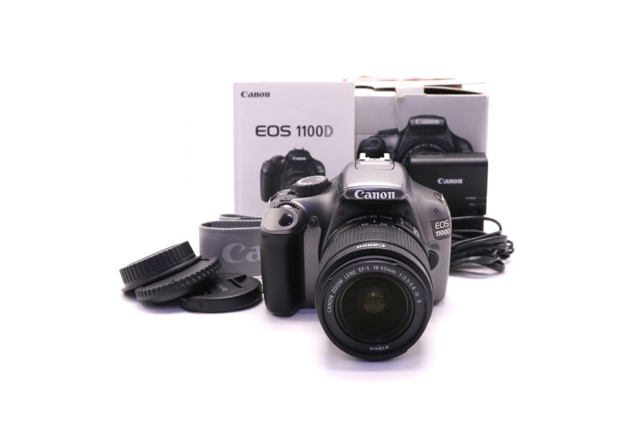 Canon EOS 1100D kit gray в упаковке (пробег 590 кадров)